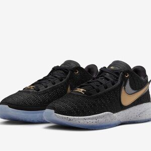 LEBRON Nike GOAT Black and Gold Athletic Shoes